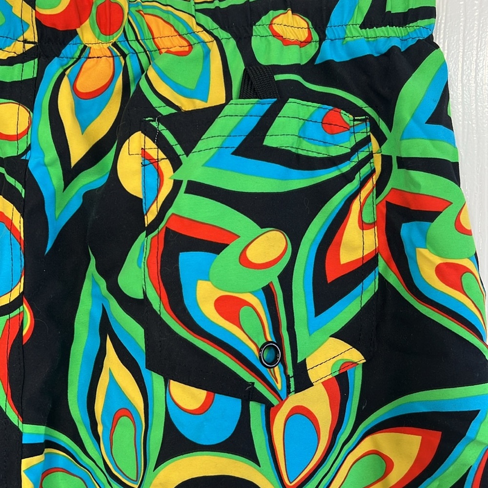 Loudmouth shagadelic black men’s long wide leg shorts large - Picture 5 of 7
